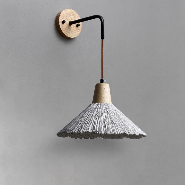 Lampe murale à un feu en bois traditionnel japonais pour salon 