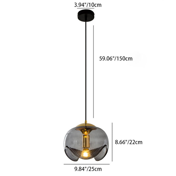 Contemporary Scandinavian Oval Column Iron Glass 1-Light Pendant Light For Bedroom