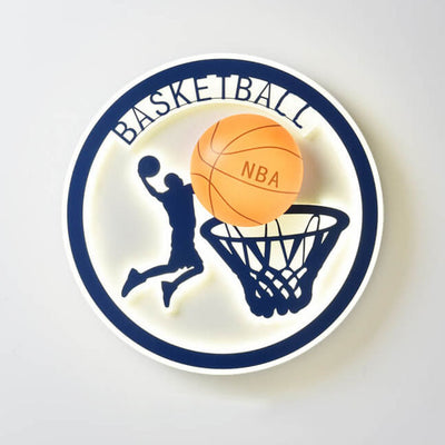 Creative Simplicity NBA Basketball Acrylic LED Kids Flush Mount Ceiling Light