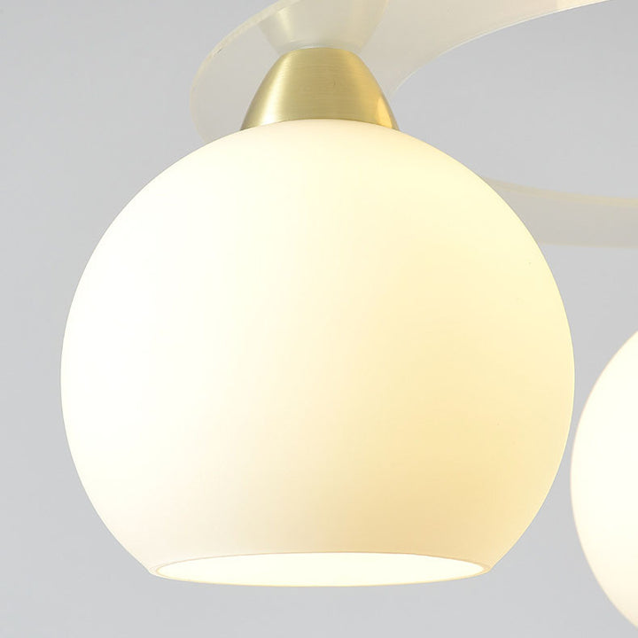 Moderner Einfachheit Eisen Glas Kugel 4-Licht Kronleuchter für das Esszimmer 