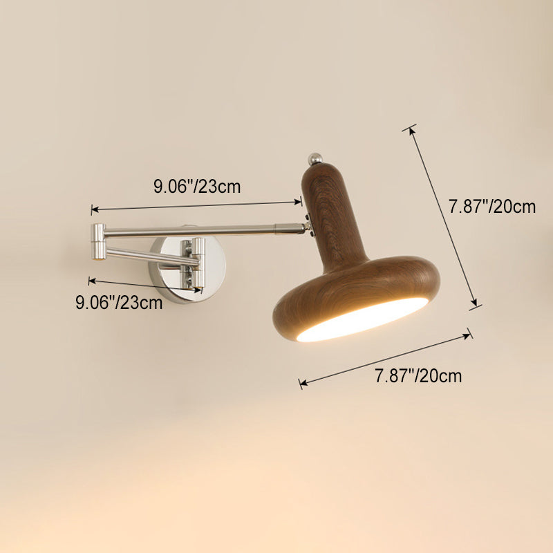 Applique murale contemporaine scandinave en fer métallique rond hémisphérique à bras réglable 1 lumière pour chevet 