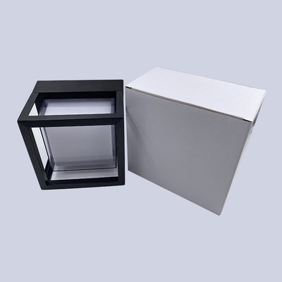 Applique murale moderne minimaliste étanche en aluminium carré acrylique LED pour jardin 