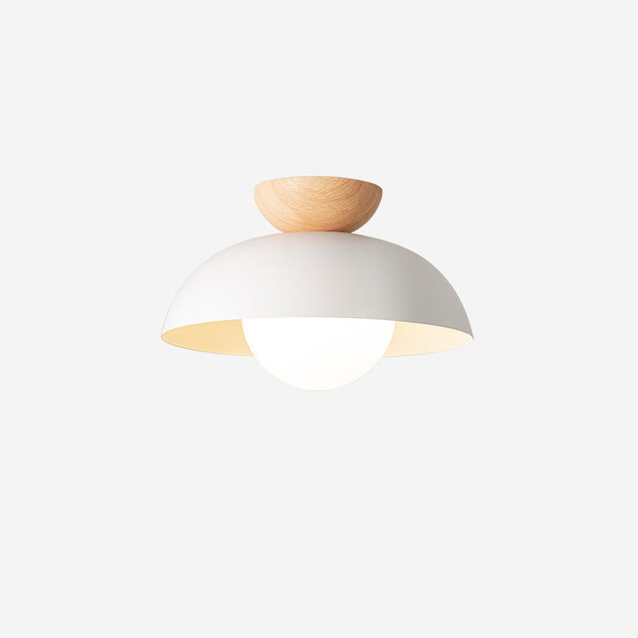 Moderne minimalistische runde Eisen-Glas-Deckenleuchte mit 1 Licht für das Wohnzimmer 