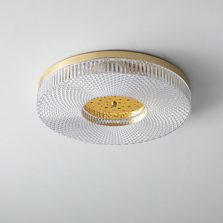 Moderne unbedeutende runde kupferne Acryl-LED-Unterputz-Deckenleuchte für Schlafzimmer 