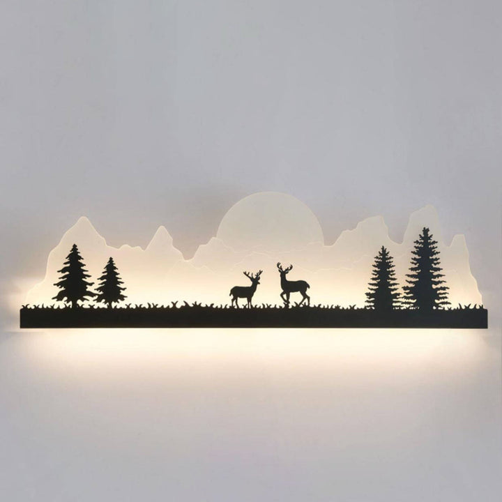 Traditionelle chinesische Eisen-Acryl-Landschaftsmalerei Außen-LED-Wandleuchte für den Garten 
