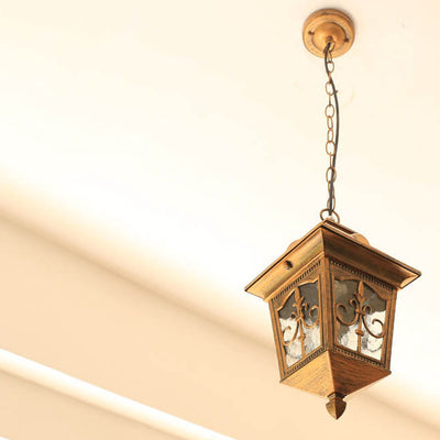 Outdoor Europäische Pfeilblume Laterne Aluminium Glas 1-Licht Wasserdichte Pendelleuchte 