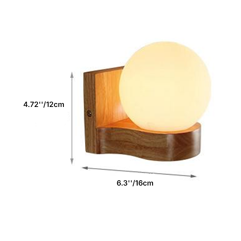 Applique Murale en Bois Massif Moderne Nordique 1/2 Lumières 