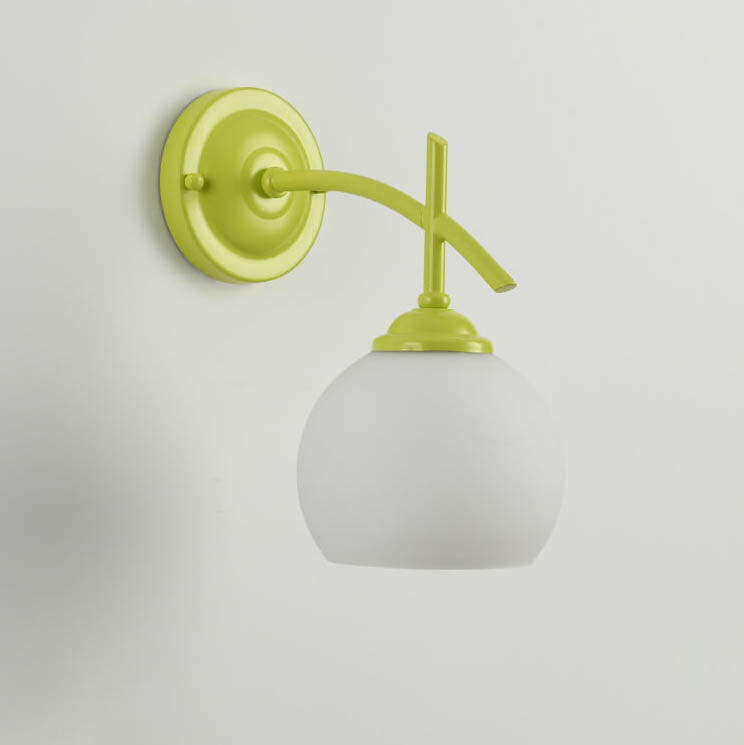 Lampe murale moderne Art déco ronde en verre et métal à 1 lumière pour chambre à coucher 