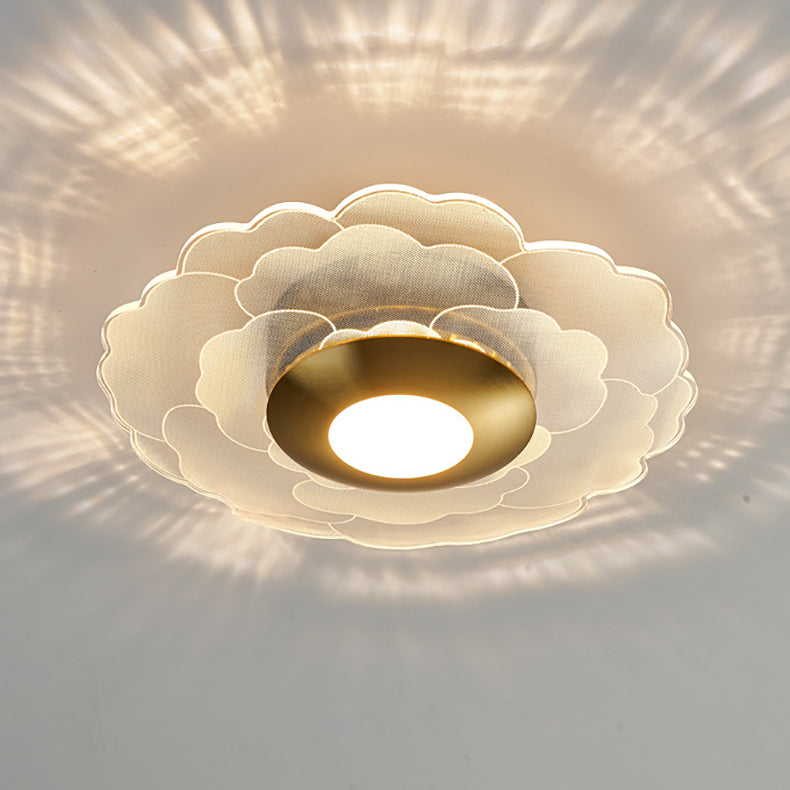Lustre semi-encastré LED en acrylique à motif géométrique circulaire vertical de luxe contemporain pour salon 