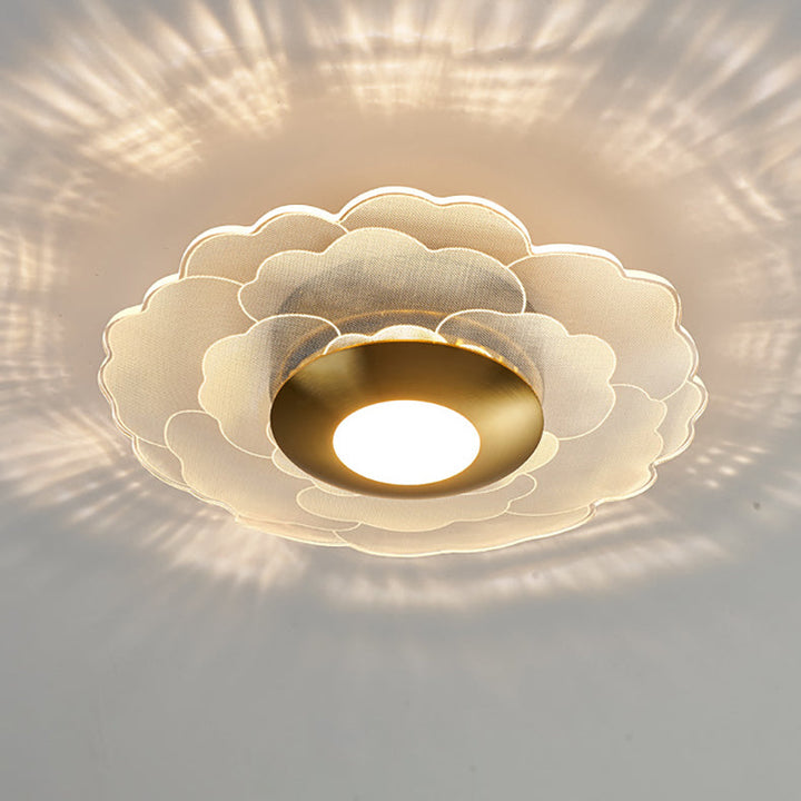 Lustre semi-encastré LED en acrylique à motif géométrique circulaire vertical de luxe contemporain pour salon 