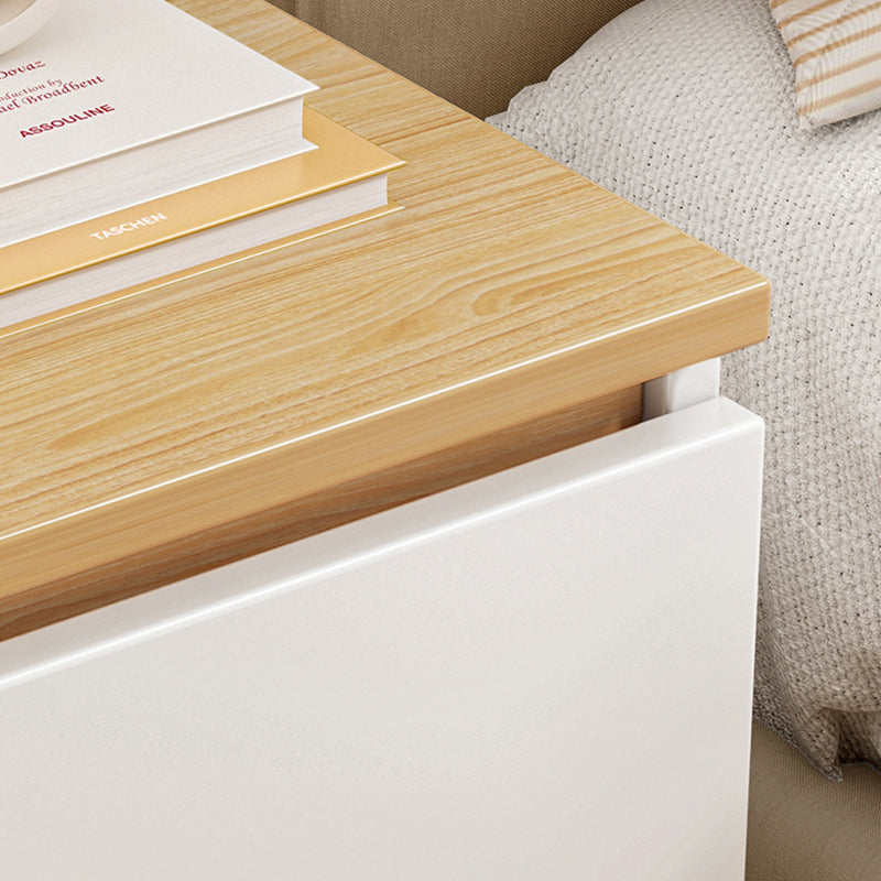 Mesita de noche rectangular minimalista moderna con panel de densidad de 2/3 cajones para el dormitorio 