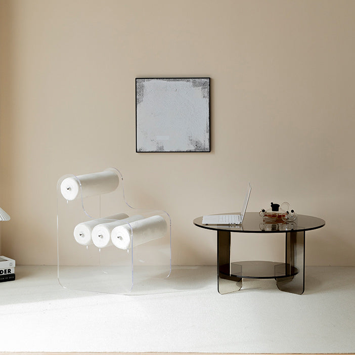 Cylindre créatif contemporain Chaise en tissu acrylique Dossier sans accoudoirs pour salon 