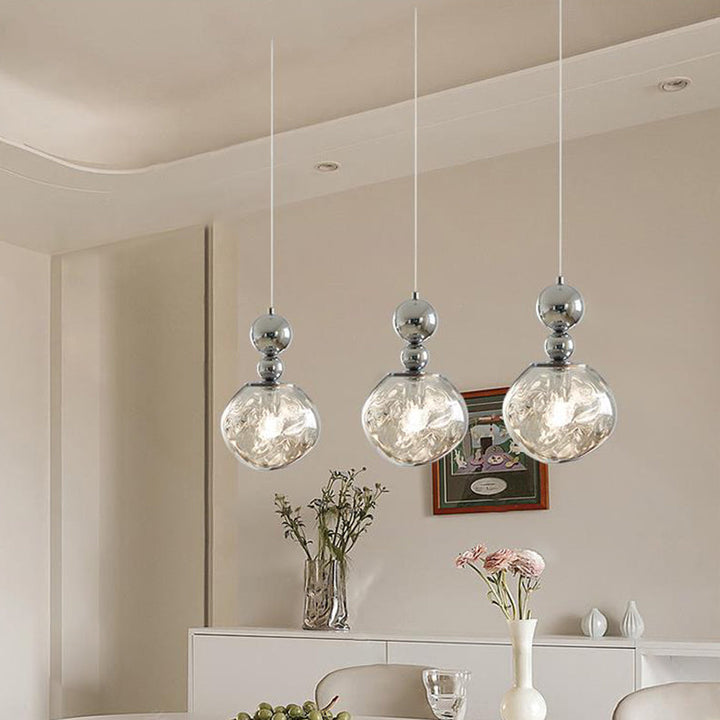 Contemporary Scandinavian Lava Ball Iron Acrylic 1-Light Pendant Light For Bedroom