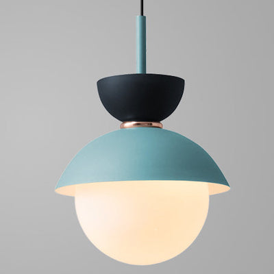 Moderne minimalistische runde Globus Kuppel Metall Glas 1-Licht Pendelleuchte für Wohnzimmer 