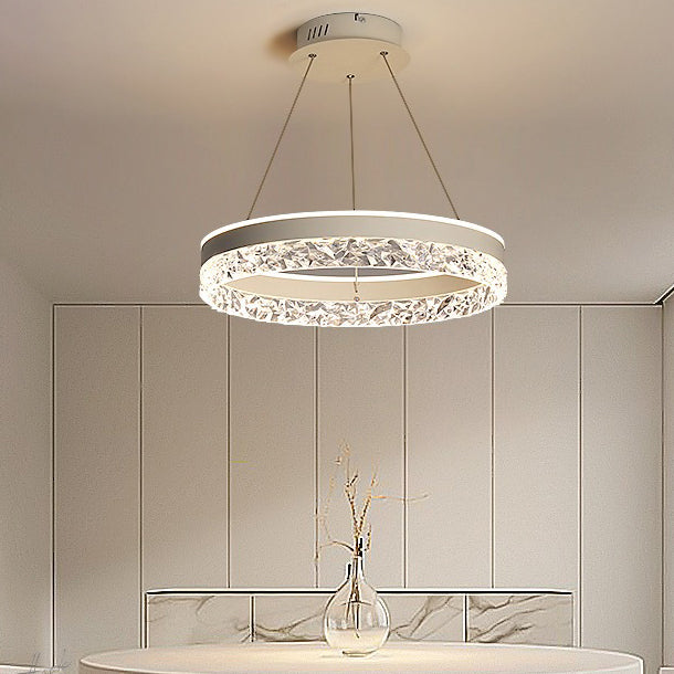 Moderne minimalistische Kreis Eisen Acryl LED Pendelleuchte für Schlafzimmer 