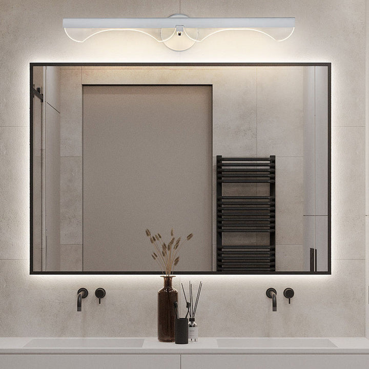 Modern Minimalist Long Wave Iron Aluminum Silicone LED Wall Sconce Lamp For Living Room