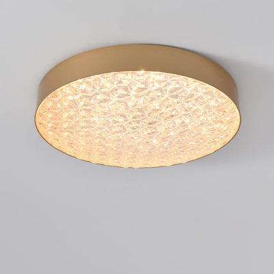 Modern Light Luxury Simple Wrought Iron Round LED Flush Mount Ceiling Light