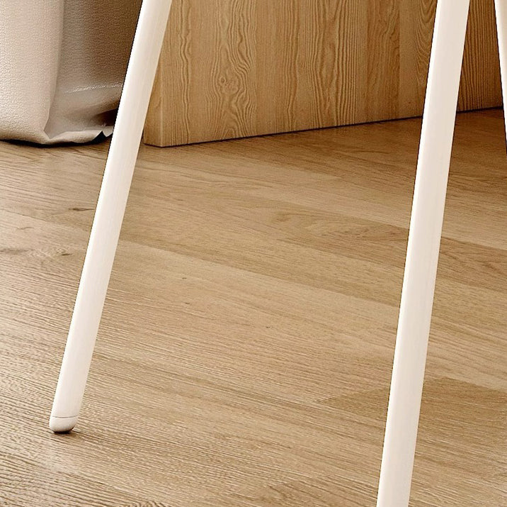 Tabouret de coiffeuse en métal avec dossier en agneau d&