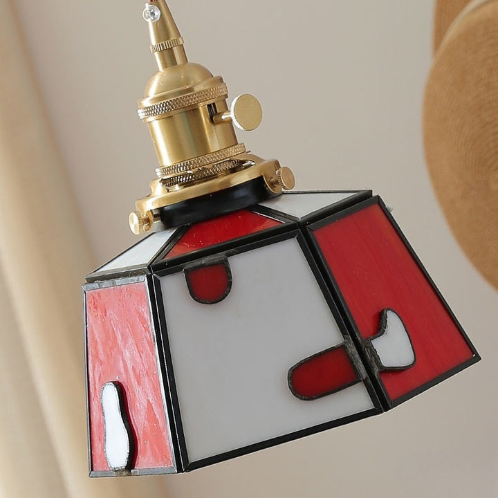 Zeitgenössische Kreative Glas Messing Polygon 1-Licht Pendelleuchte für Esszimmer 