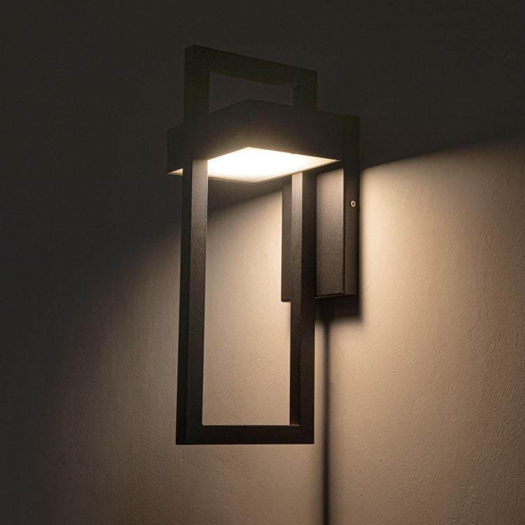 Lámpara Aplique de Pared LED de Acero Inoxidable Rectangular Minimalista Moderna Para Patio Exterior 