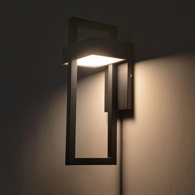 Lámpara Aplique de Pared LED de Acero Inoxidable Rectangular Minimalista Moderna Para Patio Exterior 