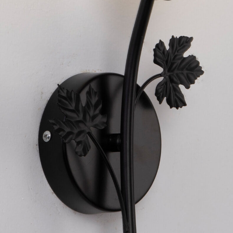 Scandinavian Minimalist Iron Glass Flower Bud Shape 1/2-Light Wall Sconce Lamp