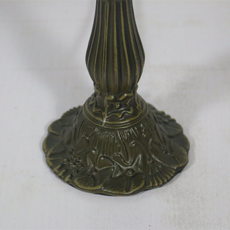 Tiffany Retro Mediterrane Blätter Buntglas 1-Licht Tischlampe 