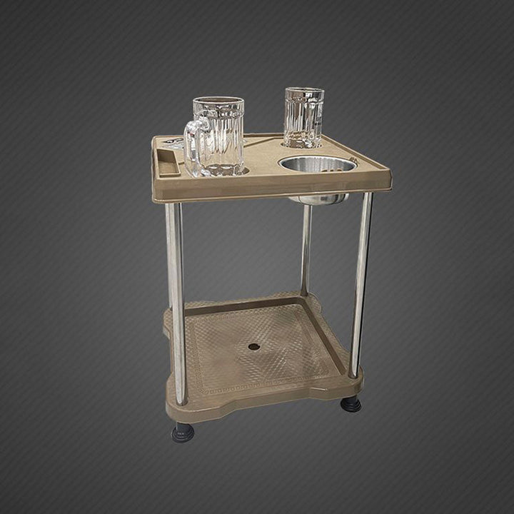 Contemporary Creative Square Tabletop ABS Stainless Steel Coffee Table 3-Tray For Living Room