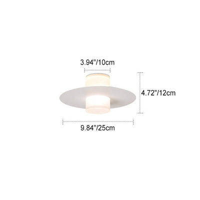 Lumière de plafond semi-encastrée LED en fer acrylique disque cylindrique minimaliste moderne 