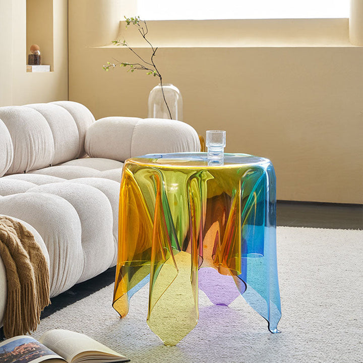 Zeitgenössische skandinavische runde Falten-Tischdecke aus Acryl, Couc – BulbSquare