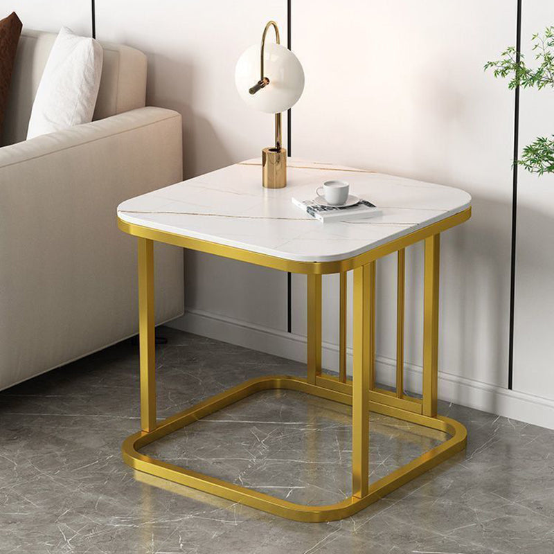 Moderner minimalistischer rechteckiger quadratischer Steintisch aus Eisen für das Wohnzimmer 
