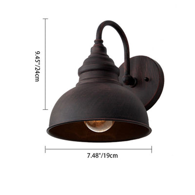 Applique Murale d'Extérieur Moderne Simplicité en Fer en Demi-Cercle à 1 Lumière Pour Jardin 