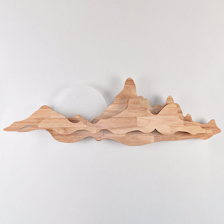 Moderne Art Deco Runde Berg Geformt Holz Acryl LED Wand Leuchte Lampe Für Wohnzimmer 