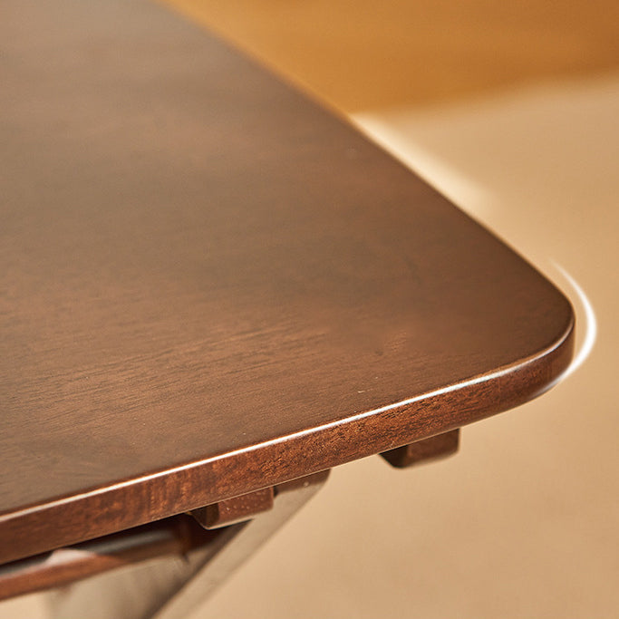 Traditioneller klappbarer quadratischer Tisch aus Kautschukholz im Vintage-Stil für das Wohnzimmer 