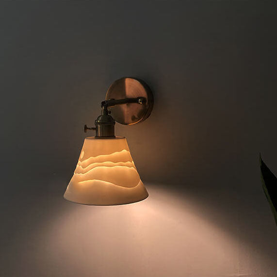 Nordischer minimalistischer Keramik-Wandgemälde-Horn 1-Licht-Wandleuchte 