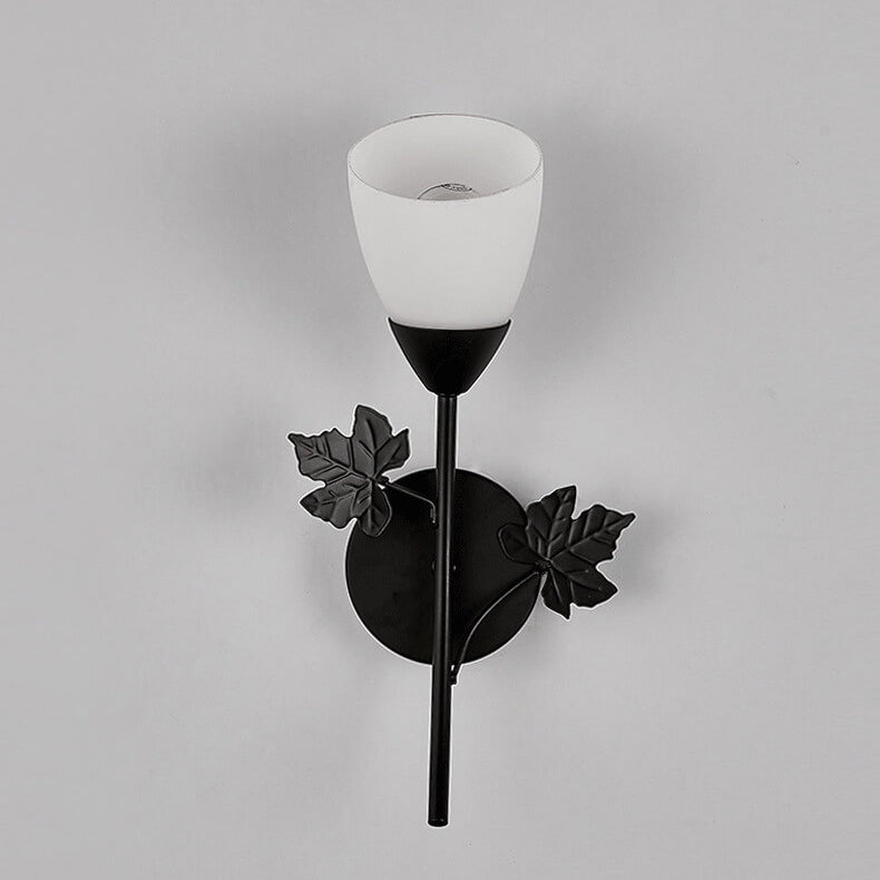Zeitgenössische skandinavische Blumeneisenglas 1/2 Licht Wandleuchte Lampe für Wohnzimmer 