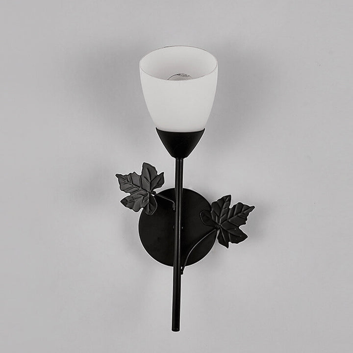 Zeitgenössische skandinavische Blumeneisenglas 1/2 Licht Wandleuchte Lampe für Wohnzimmer 
