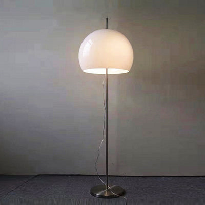 Contemporary Retro Mushroom Hardware Glass 2-Light Standing Floor Lamp For Living Room