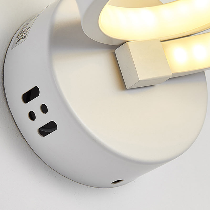 Zeitgenössische kreative Bar Wave Aluminium Acryl LED Wandleuchte Lampe für Wohnzimmer 