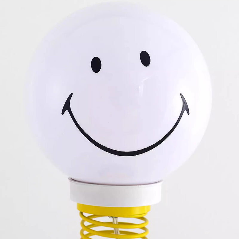 Lampe de table 1 lumière avec personnage de dessin animé sourire en fer PVC créatif contemporain pour chambre à coucher 