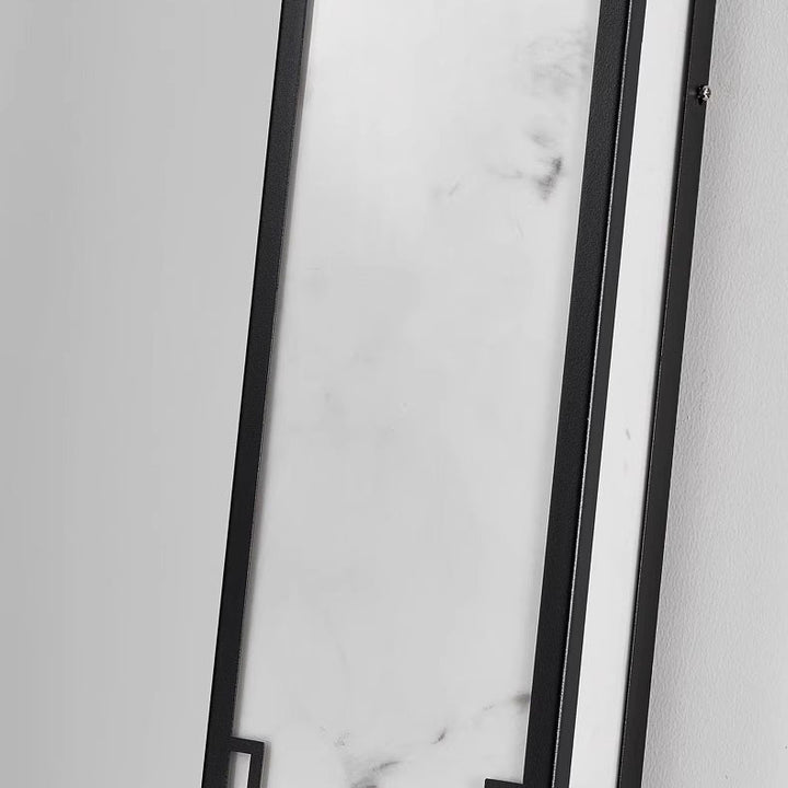 Modern Minimalist Rectangular Stainless Steel Imitation Marble LED Outdoor Wall Sconce Lamp For Garden