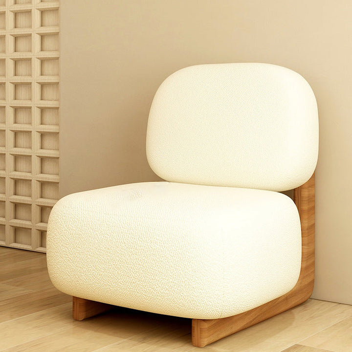 Contemporary Nordic Square Rectangular Fabric Pine Accent Chair Backrest For Living Room