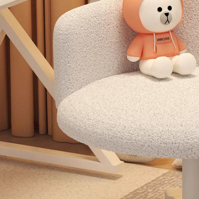 Moderner minimalistischer Stoff Samt Kohlenstoffstahl Schwamm Runder Drehbarer Schreibtischstuhl Rückenlehne Armlehne Für Home Office 