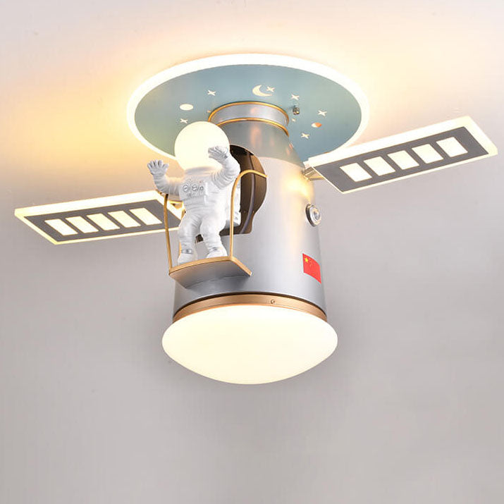 Creative Simplicity Spaceman Astronaut LED Kids Flush Mount Ceiling Light