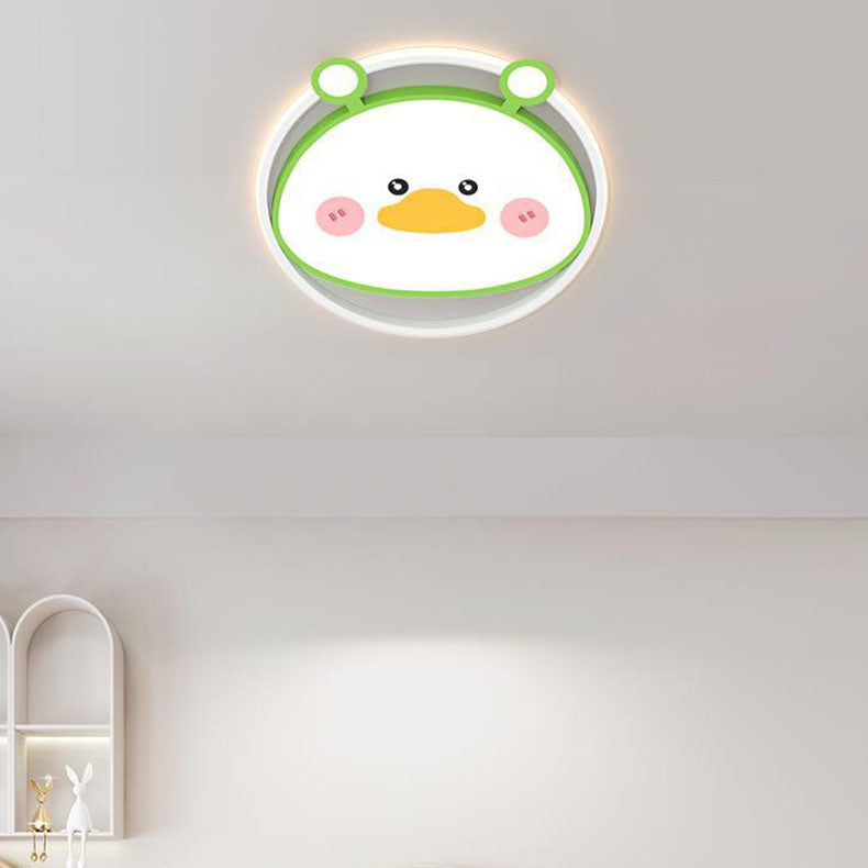 Plafonnier LED acrylique contemporain créatif en forme de canard pour chambre à coucher 