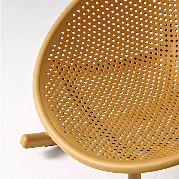 Chaise ovale créative contemporaine en plastique PP avec dossier et accoudoirs pour salon 