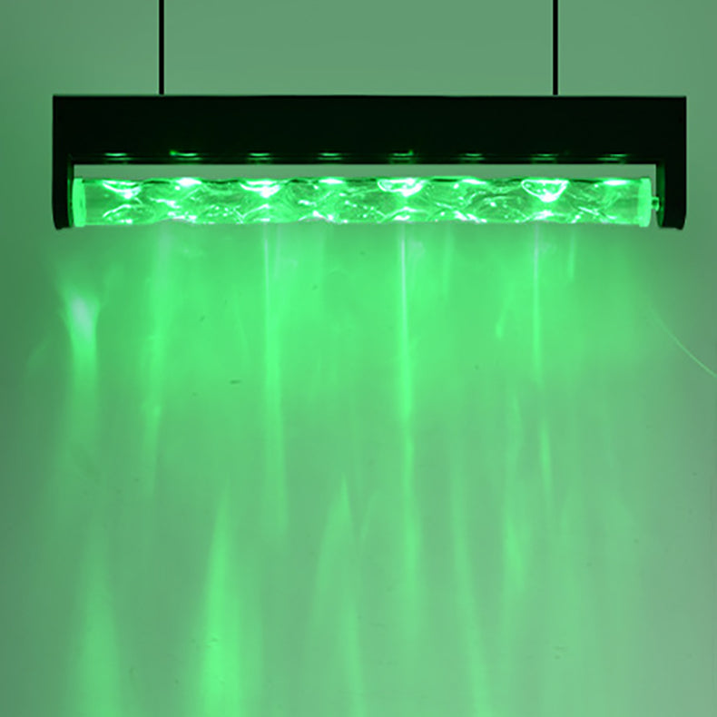 Lámpara de pie LED de aluminio y acrílico en forma de rectángulo y cilindro con patrón dinámico de agua Art Deco moderno para sala de estar 