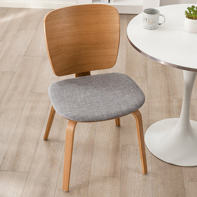 Chaise de salle à manger en bois avec revêtement en cuir PU simplicité contemporaine pour salon 
