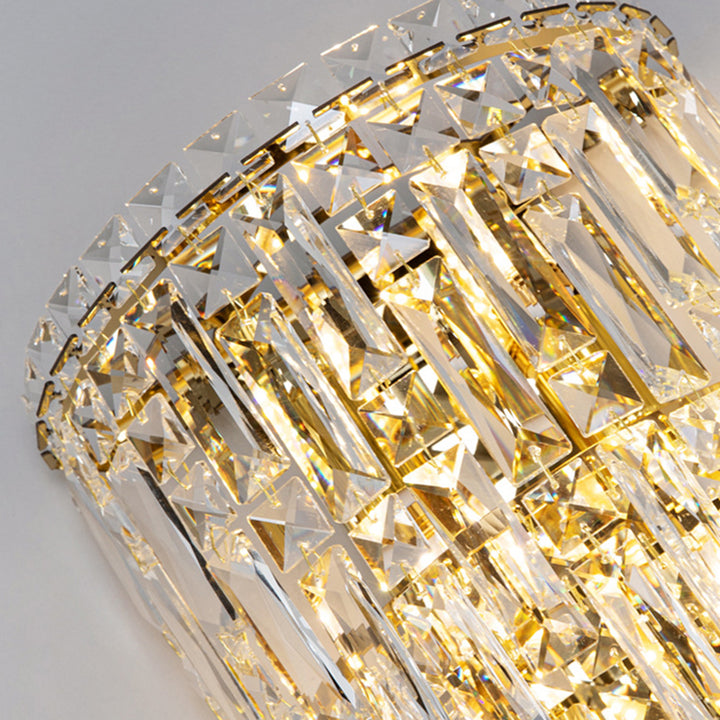 Zeitgenössische Luxus Kristall Quaste Halb Pfosten 1-Licht Wandleuchte Lampe für Wohnzimmer 