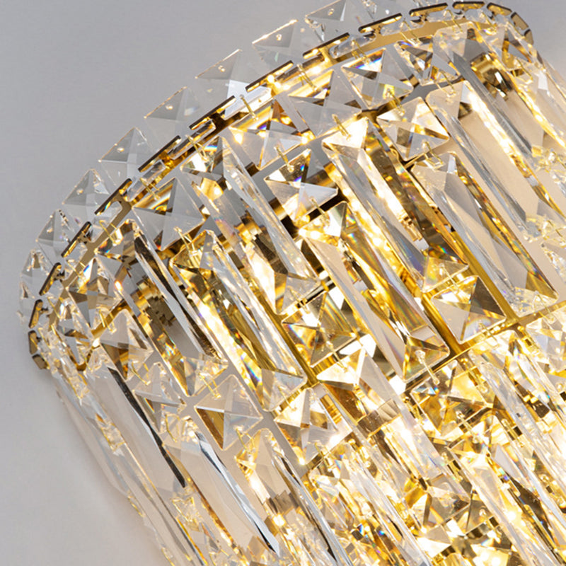 Zeitgenössische Luxus Kristall Quaste Halb Pfosten 1-Licht Wandleuchte Lampe für Wohnzimmer 